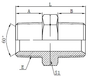 Hydraulic NPT Male Adapters Drawing